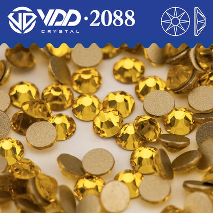 VDD 2088 Crystal Flower Nail Rhinestones – Non-Hotfix 8 Big & 8 Small Flatback Gems for Nail Art & DIY Decorations