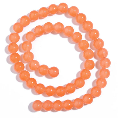 1 brin de perles de verre unies 6/8mm – Perles rondes intercalaires lâches pour la fabrication de bijoux DIY, bracelets faits main, colliers et accessoires d'artisanat