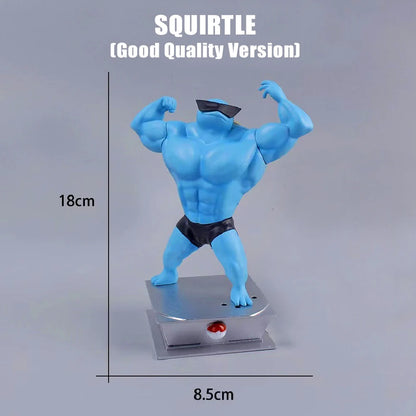 18cm Pokémon Figures – Gym Cartoon Fitness Muscle Action Figures (Charmander, Bulbasaur, Squirtle) Anime Fit Model Figurines Toys