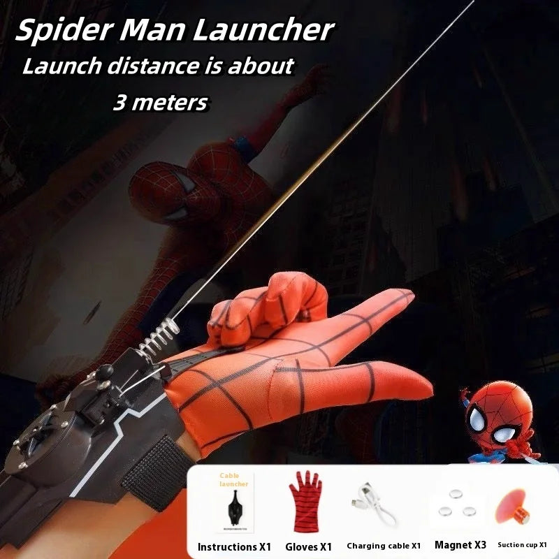 Spider-Man Web Shooter Wrist Launcher Toy – Superhero Cosplay Prop with Wrist Accessories & Gloves for Kids, Peter Parker-Inspired Gift