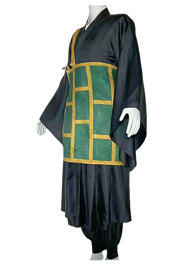 Jujutsu Kaisen Geto Suguru Cosplay Costume – Black & Blue Kimono School Uniform with Wig Anime Outfit for Halloween, Convention & Roleplay
