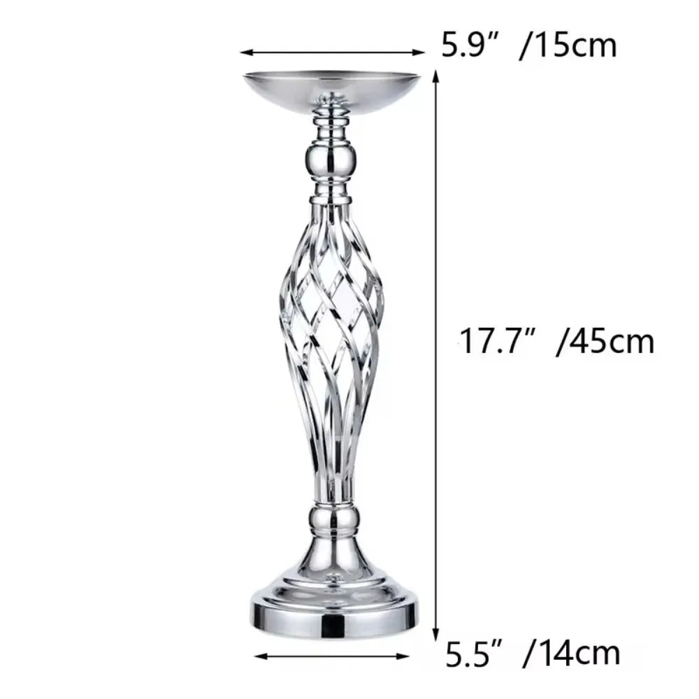 Gold Iron Candle Holder Vase – Twisted Path Table Centerpiece for Wedding Flowers, Home Decor, Wedding Props & Table Arrangements