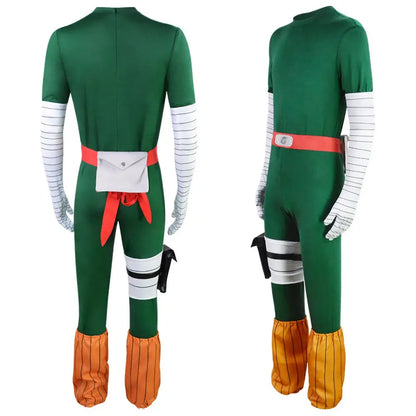 Naruto Rock Lee Inspired Anime Cosplay Costume Set with Wig – Green Jumpsuit Uniform for Halloween, Carnival & Party Roleplay