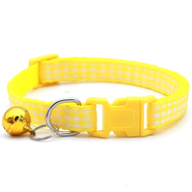 Cute Avocado Cat Collar – Adjustable Plaid Pet Collar with Bell & Candy Avocado Pendant, Cartoon Necklace for Cats & Small Dogs