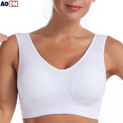 S-7XL Plus Size Wireless Sports Bra – Seamless Non-Wired Adjustable Comfort Bra for Yoga, Fitness & Everyday Wear
