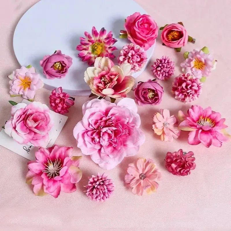 Lot de fleurs de roses artificielles en soie – 3/21 roses artificielles pour bouquets DIY, mariages et décoration intérieure