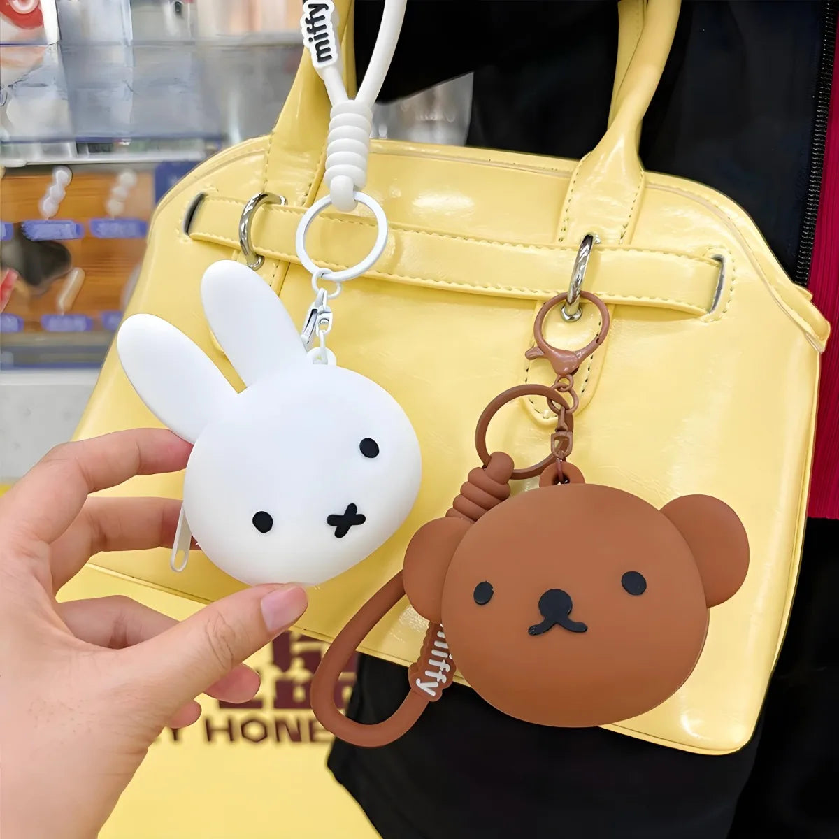 Kawaii Rabbit & Bear Silicone Coin Purse – Cute Cartoon Mini Storage Bag for Coins, Earphones & Small Accessories | Girl Gift
