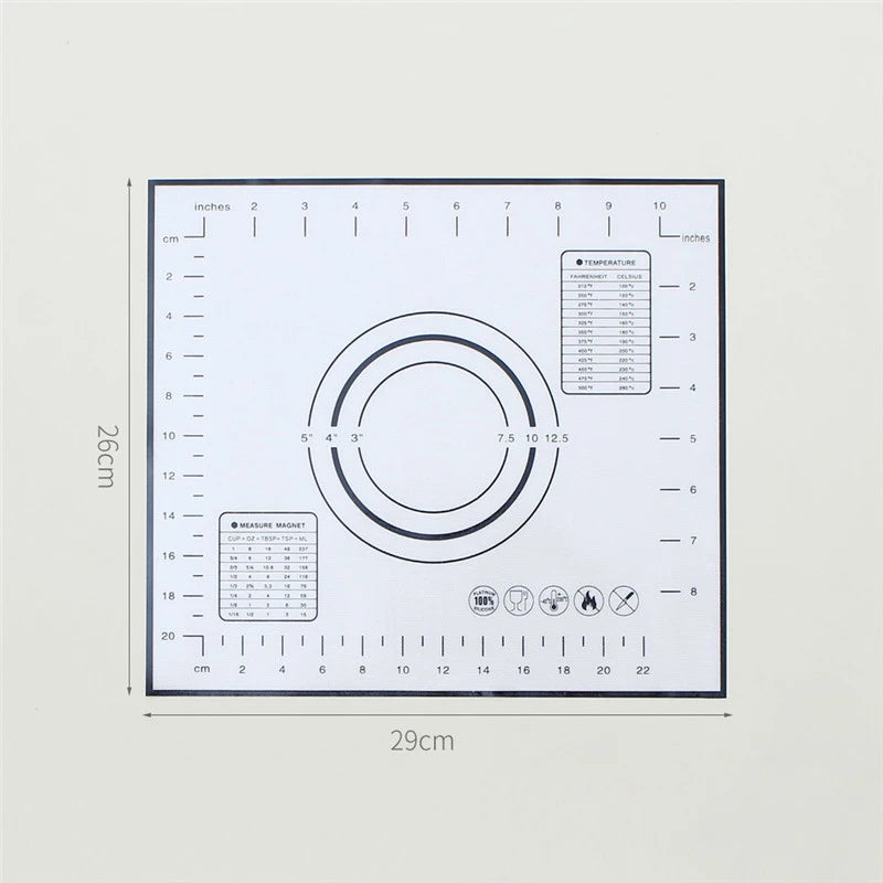 Tapete de silicona para hornear - Tapete antiadherente para amasar masa de 40/50/60 cm, lámina grande de cocina para extender masa para pizza, pan, pastel y preparación de horneado, almohadilla reutilizable de grado alimenticio