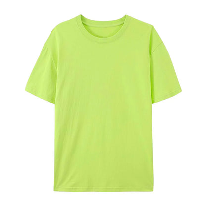 T-shirt Solide 100% Coton Femme Manches Courtes Col Rond Ample Décontracté Sportif Été Haut Blanc Noir