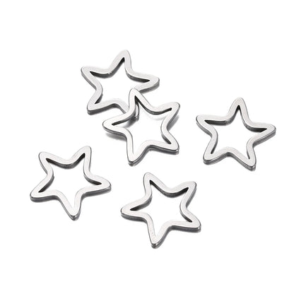 10 breloques géométriques creuses en acier inoxydable pour bijoux – Connecteurs de pendentif pour boucles d'oreilles, colliers et fabrication de bijoux