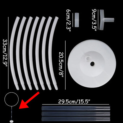 Kit de Soporte de Columna para Globos – Soporte Metálico para Globos con Base para Globos de Látex para Baby Shower, Cumpleaños, Bodas y Decoraciones de Fiestas