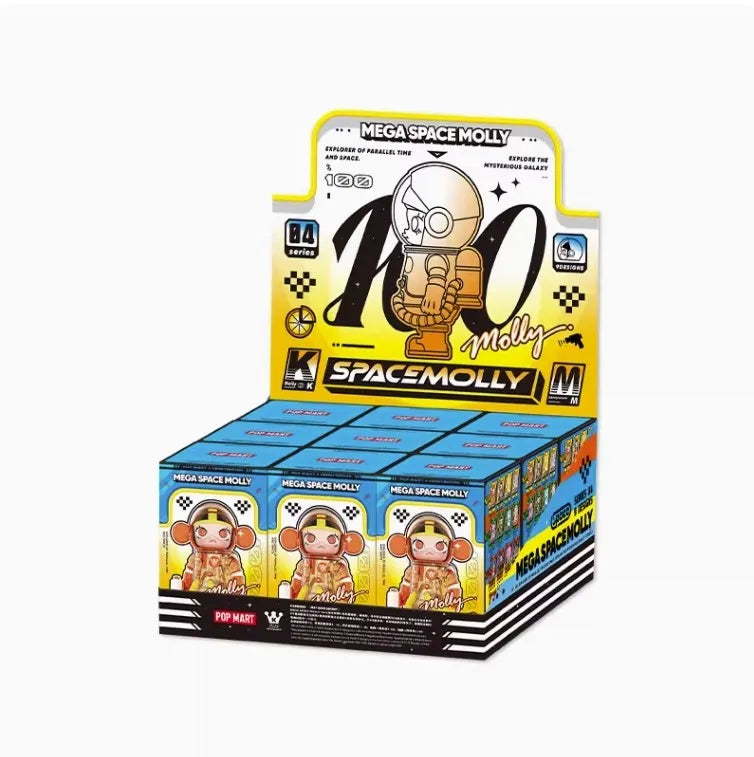 POP MART MEGA Space Molly 100% – Série 4e anniversaire – Boîte Mystère Figurines de Collection