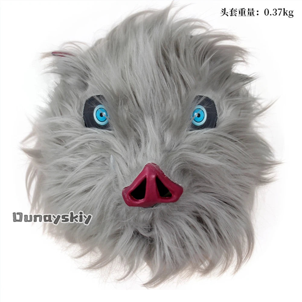 Anime Demon Slayer Hashibira Inosuke Cosplay Costume | Unisex S–L Outfit with Pig Mask for Halloween, Carnival & Comic Con