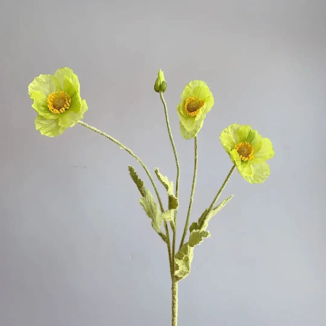 Artificial Poppy Flowers – Realistic Silk Faux Long Stem Flowers for Home Décor, Garden, Wedding Bridal Bouquets, Party Decoration & DIY Floral Arrangements