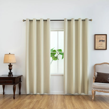 100% Blackout Grommet Curtain Panel – Total Privacy Window Drapes for Bedroom & Living Room