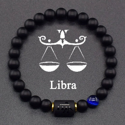 Pulsera de constelación de 12 signos del zodiaco – Brazalete con dije de astrología para hombres y mujeres | Regalo de joyería de amistad Aries, Virgo, Leo y Libra