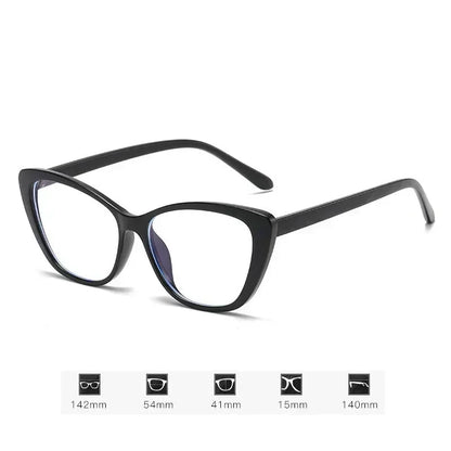 Women's Cat-Eye Myopia Glasses – Ultra-Light Near-Sight Eyewear with Anti-Blue-Light Lenses, Fashion Computer Glasses, -0.00 to -3.00 Diopter