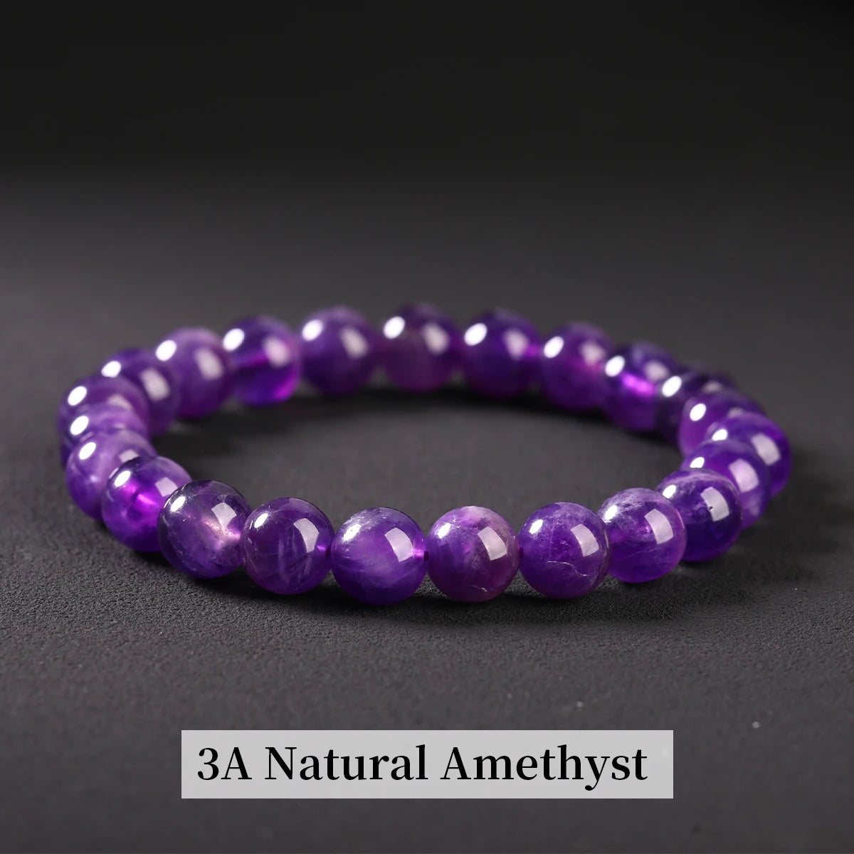 Bracelet en perles d'améthyste naturelle – Bracelet extensible en cristal véritable pour hommes et femmes, bijou de méditation yoga et accessoire de mode