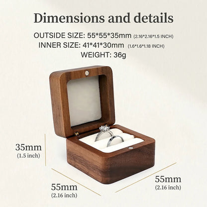 Personalized Wooden Jewelry Box with Custom Engraving for Rings, Earrings, Bracelets, Wedding Proposals & Gift Packaging
