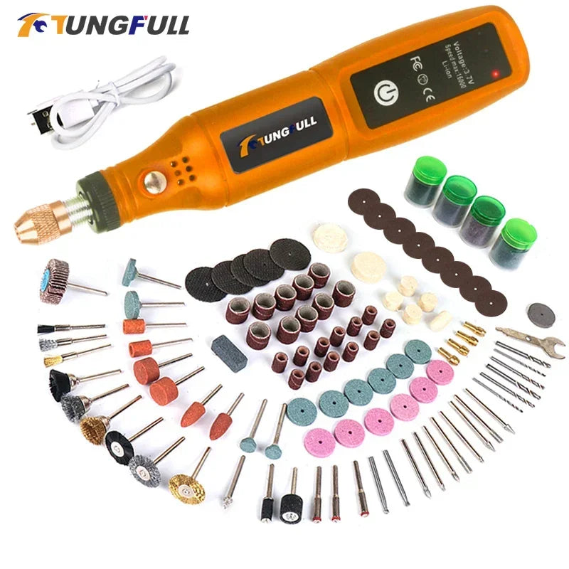 Mini Rotary Tool USB Engraver – Rechargeable Cordless Grinder Drill for DIY Carving, Polishing & Crafts