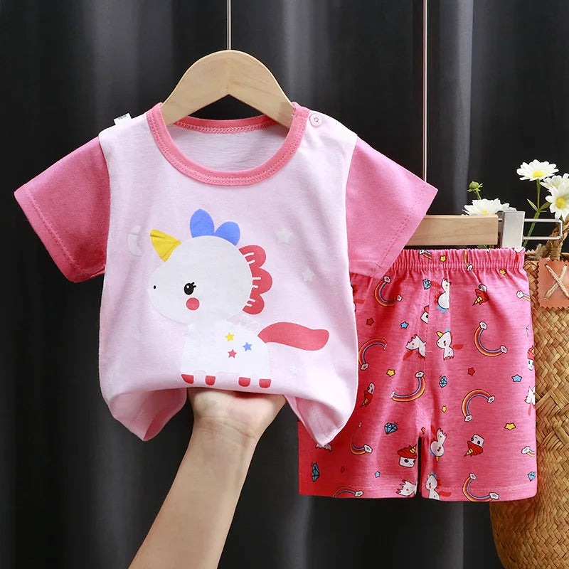 Little Maven Kids' Cotton Clothing Set – Boys & Girls Christmas T-Shirt Top & Pants Outfit for Autumn & Winter, 2-Piece Children's Clothes