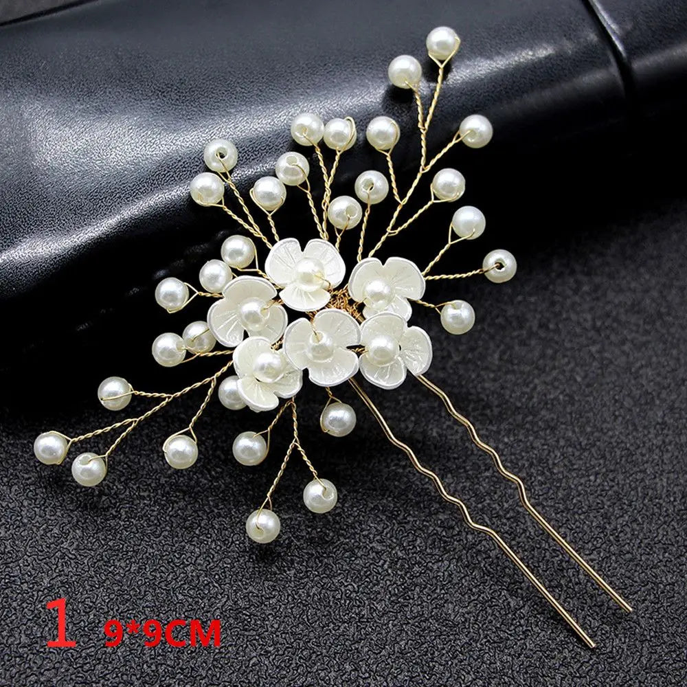 Luxury Floral Bridal Hair Comb with Gold Leaves – Crystal Wedding Hair Accessory for Brides & Prom