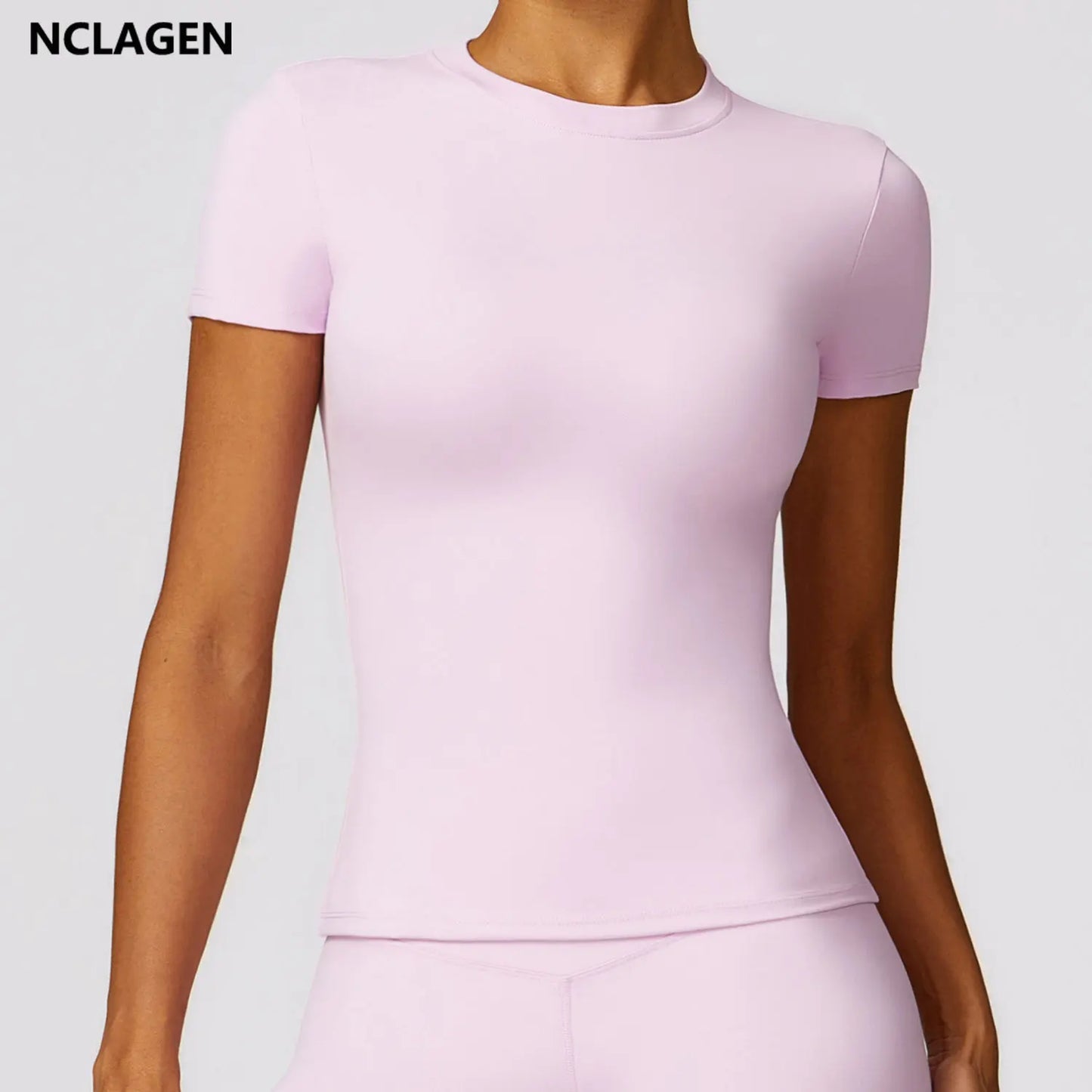 Camiseta de running NCLAGEN para mujer – Top deportivo transpirable de manga corta para gimnasio, yoga, fitness, entrenamiento y ropa deportiva