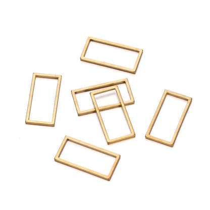 10 breloques géométriques creuses en acier inoxydable pour bijoux – Connecteurs de pendentif pour boucles d'oreilles, colliers et fabrication de bijoux