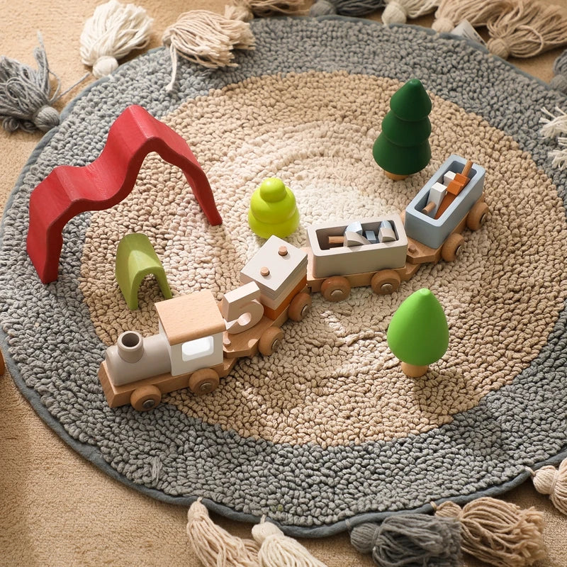 Juguete de Tren de Madera Montessori – Carrito Educativo para Bebés con Bloques Numéricos, Juguete de Madera para el Aprendizaje Temprano, Regalo de Actividad de Aprendizaje Preescolar para Niños Pequeños