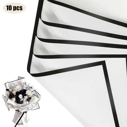 10 hojas de papel de envolver flores impermeable con bordes dorados para ramos, bodas, regalos y arreglos florales de bricolaje