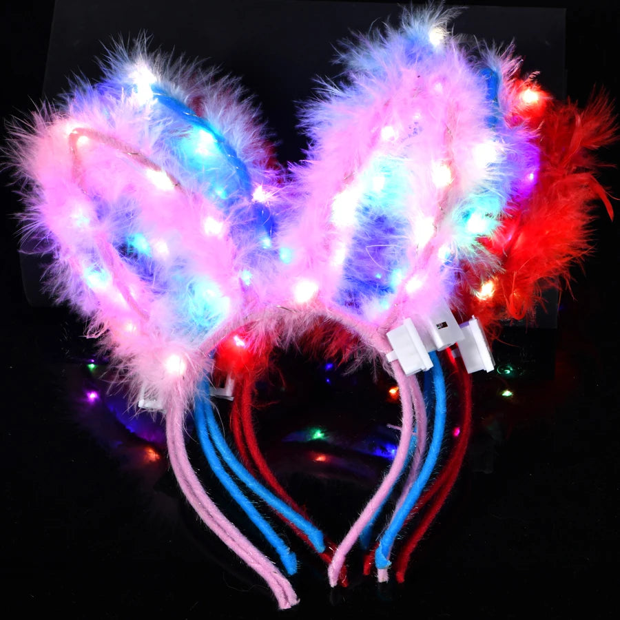 Serre-tête lumineux LED Oreilles de Chat & Lapin – Bandeau lumineux pour Anniversaires, Festivals & Mariages