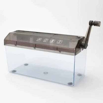 Mini Manual Paper Shredder – ABS Hand-Crank Document Shredder with Transparent Design, Eco-Friendly Portable Cutting Tool for Home & Office