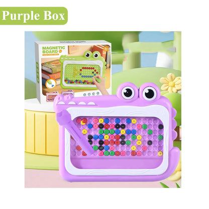 Pizarra magnética de cuentas para niños – Juguete educativo Montessori para garabatear con bolígrafo de rompecabezas, juego creativo de dibujo y aprendizaje para niños de 3 a 8 años, regalo STEM interactivo