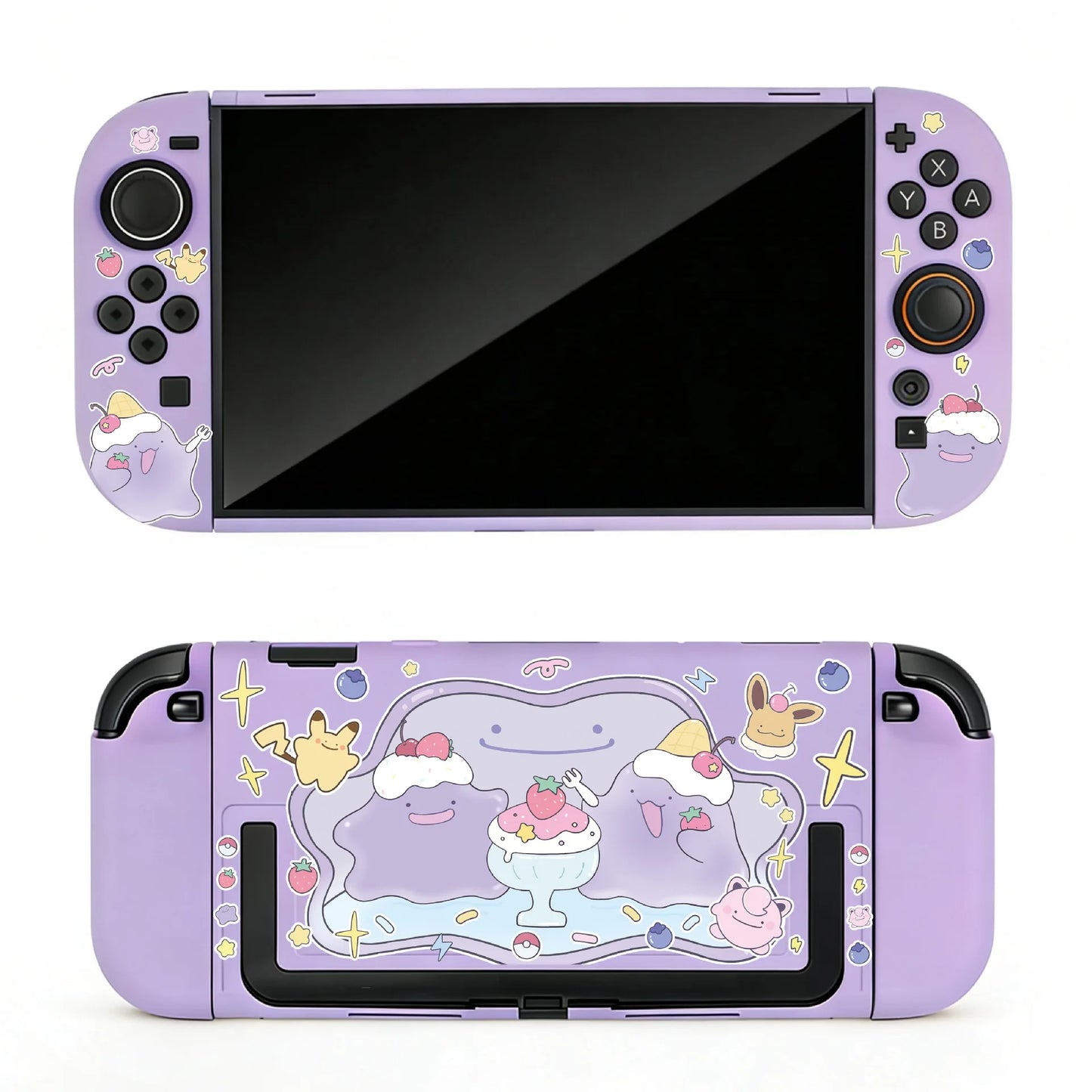 Coque de protection Pokémon Switch 2 – Étui rigide mat motif Métamorph avec prise en main souple pour console de jeu compatible avec la station d'accueil