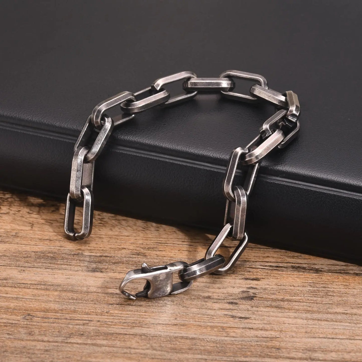 Vintage Byzantine Chain Bracelet – Stainless Steel Braided Link Wristband for Men & Boys | Retro Fashion Jewelry Gift for Father