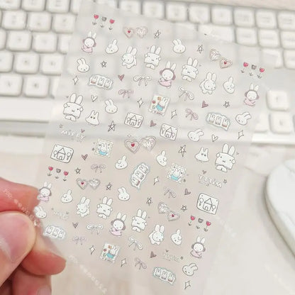 Cute Miffy 3D Nail Stickers – Kawaii Anime Glass Camera Nail Art Decorations (Holiday Gift Set)
