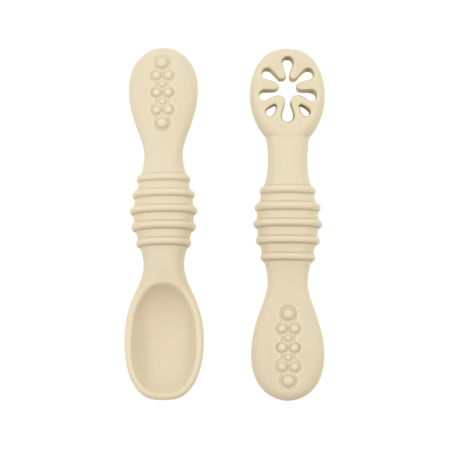 Lot de cuillères d'alimentation en silicone pour bébé – Cuillère douce à double embout pour purées, céréales de riz et sevrage autonome