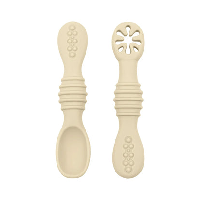 Lot de cuillères d'alimentation en silicone pour bébé – Cuillère douce à double embout pour purées, céréales de riz et sevrage autonome