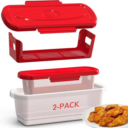 Fish Breading Shaker Bowl – Batter Coating Tray with Lid for Chicken Wings, Fish, Vegetables & Frying
