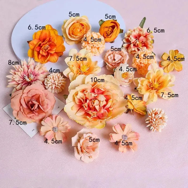 Lot de fleurs de roses artificielles en soie – 3/21 roses artificielles pour bouquets DIY, mariages et décoration intérieure