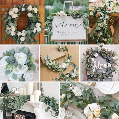 Glicinia Artificial en Enredadera – Guirnalda Colgante Realista de Seda Sintética con Hojas de Hiedra para Arcos de Boda, Decoración de Jardín, Decoración del Hogar y Estilismo de Fiestas