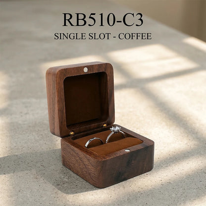 Personalized Wooden Jewelry Box with Custom Engraving for Rings, Earrings, Bracelets, Wedding Proposals & Gift Packaging