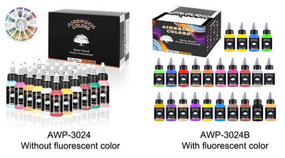 Airbrush Paint Set – 12/24 Colors Water-Based Acrylic Spray Paint (30ml) for DIY Nails, Model & Art Painting Kit