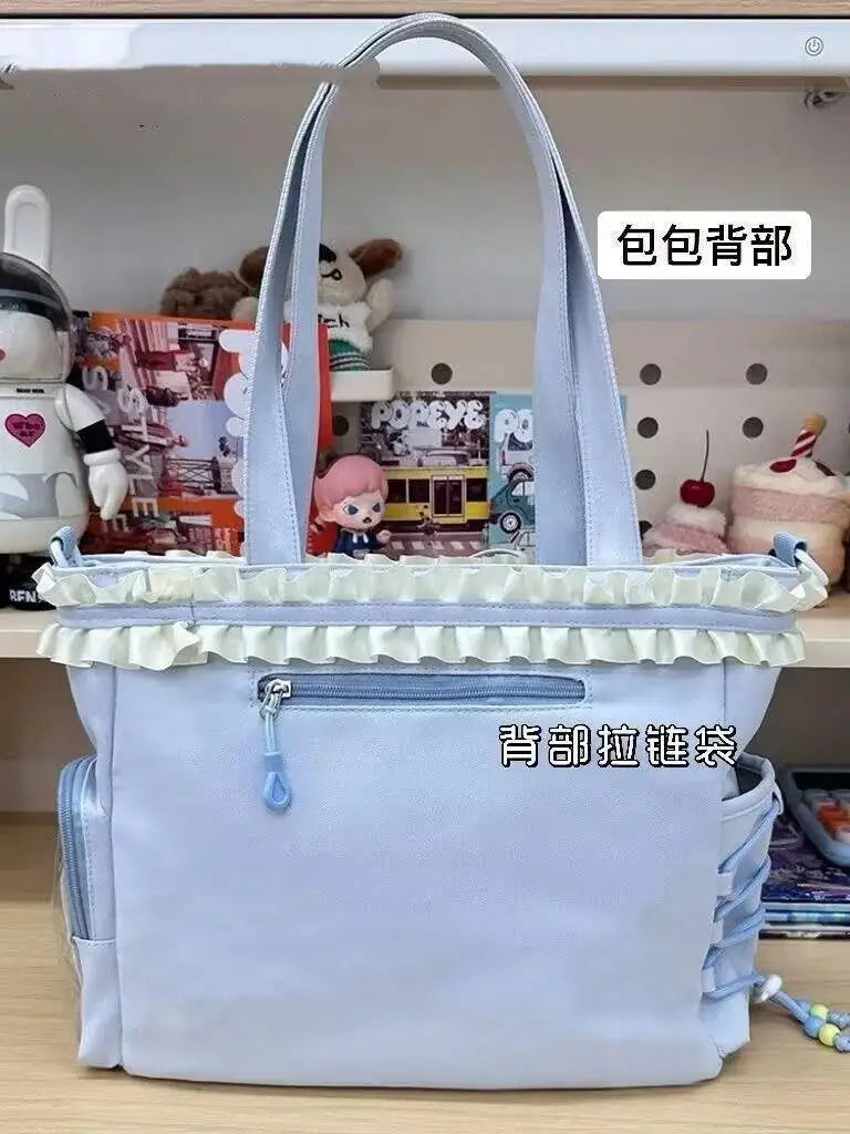 Bolsa Ita Japonesa Y2K para Mujer – Bonito Bolso de Hombro Transparente Lolita, Bolso Cruzado Grande de Exhibición DIY, Cartera de Moda Kawaii para la Escuela, Viajes y Uso Diario