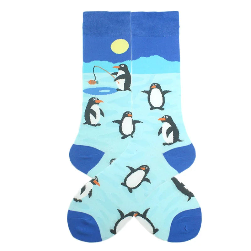Funny Cotton Novelty Crew Socks – Alien, Planet, Shark, Dinosaur, Skateboard & Math Designs for Men & Women