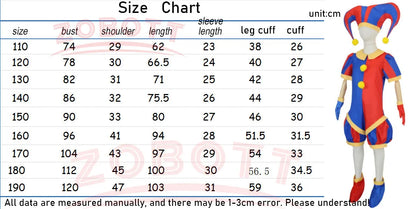 Pomni Digital Circus Cosplay Costume – Christmas Cartoon Jumpsuit with Hat for Kids, Theater Performance, Carnival & Party Outfit