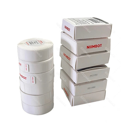 Niimbot D110 Label Maker Tape – Waterproof Self-Adhesive Sticker Paper, Compatible Label Roll for Niimbot D11/D101 Portable Printer, White Thermal Labels 12-15mm