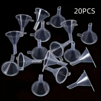 Lot de Mini Entonnoirs 5/10/20/30 pièces – Petits Entonnoirs de Transfert en Plastique pour Parfum, Huiles Essentielles, Épices, Poudre, Art du Sable, Bouteilles de Laboratoire & Projets de Bricolage