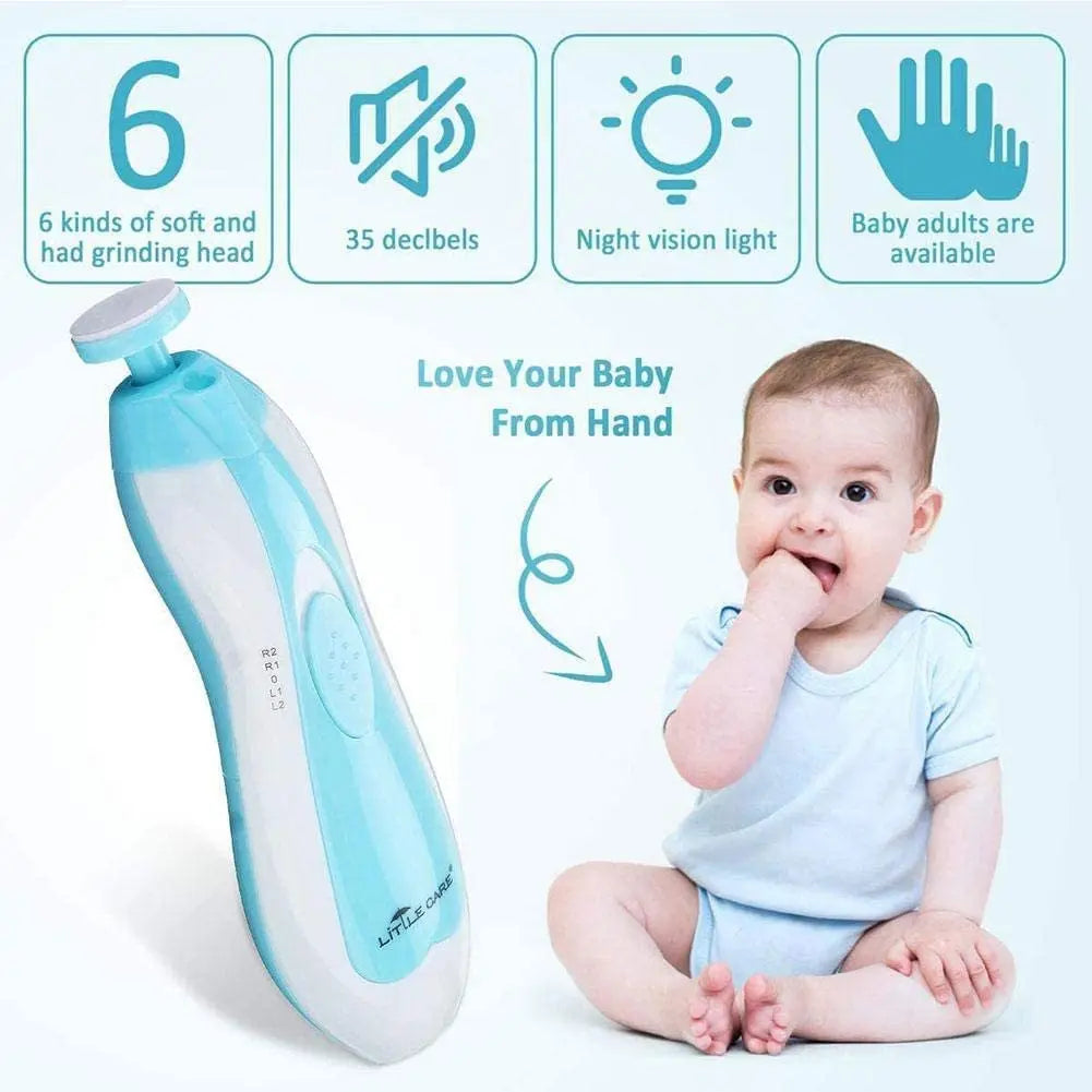 MAMIJOY Cortaúñas Eléctrico para Bebés con Luz LED – Kit de Cuidado de Uñas para Bebés Recién Nacidos, Lactantes y Niños Pequeños, de Bajo Ruido y 4 Velocidades
