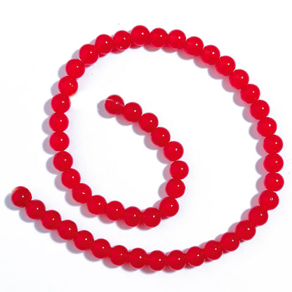 1 brin de perles de verre unies 6/8mm – Perles rondes intercalaires lâches pour la fabrication de bijoux DIY, bracelets faits main, colliers et accessoires d'artisanat